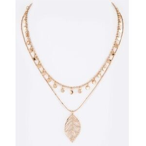 Fringe Disk Layer Necklace